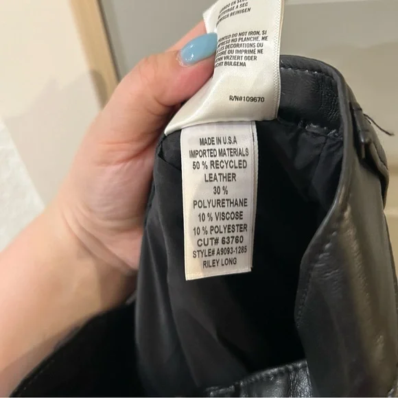 NWT Agolde Recycled Leather Riley Long Pants - Picture 5 of 5